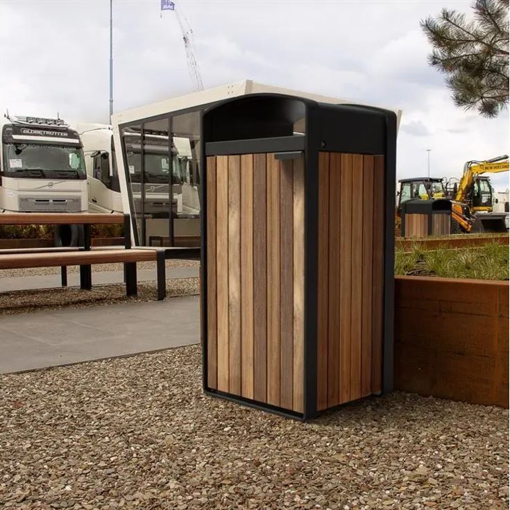  Mülleimer Storr Aluminium Kebony Holz